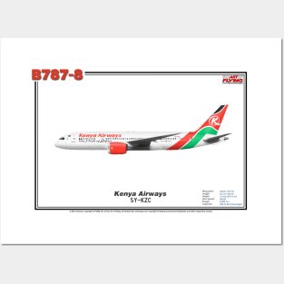 Boeing B787-8 - Kenya Airways (Art Print) Posters and Art